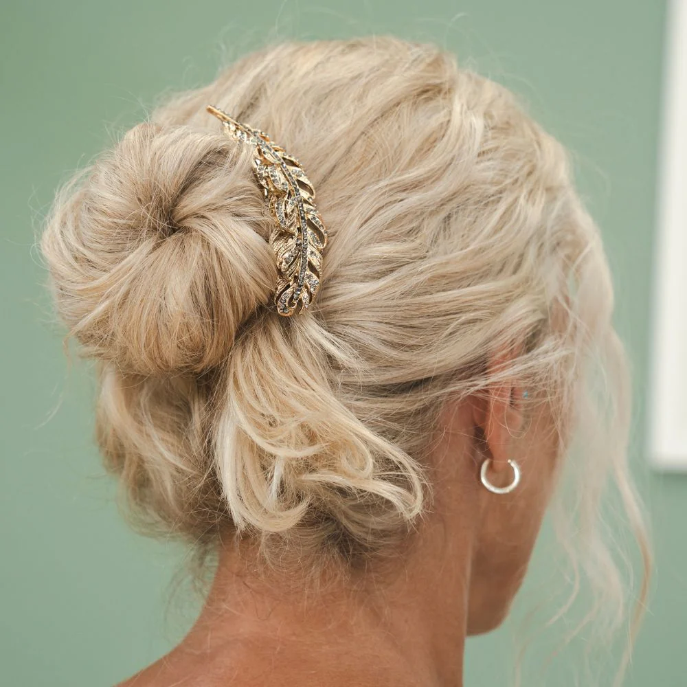 Crystal Feather Hair Barrette Clip - Image 4