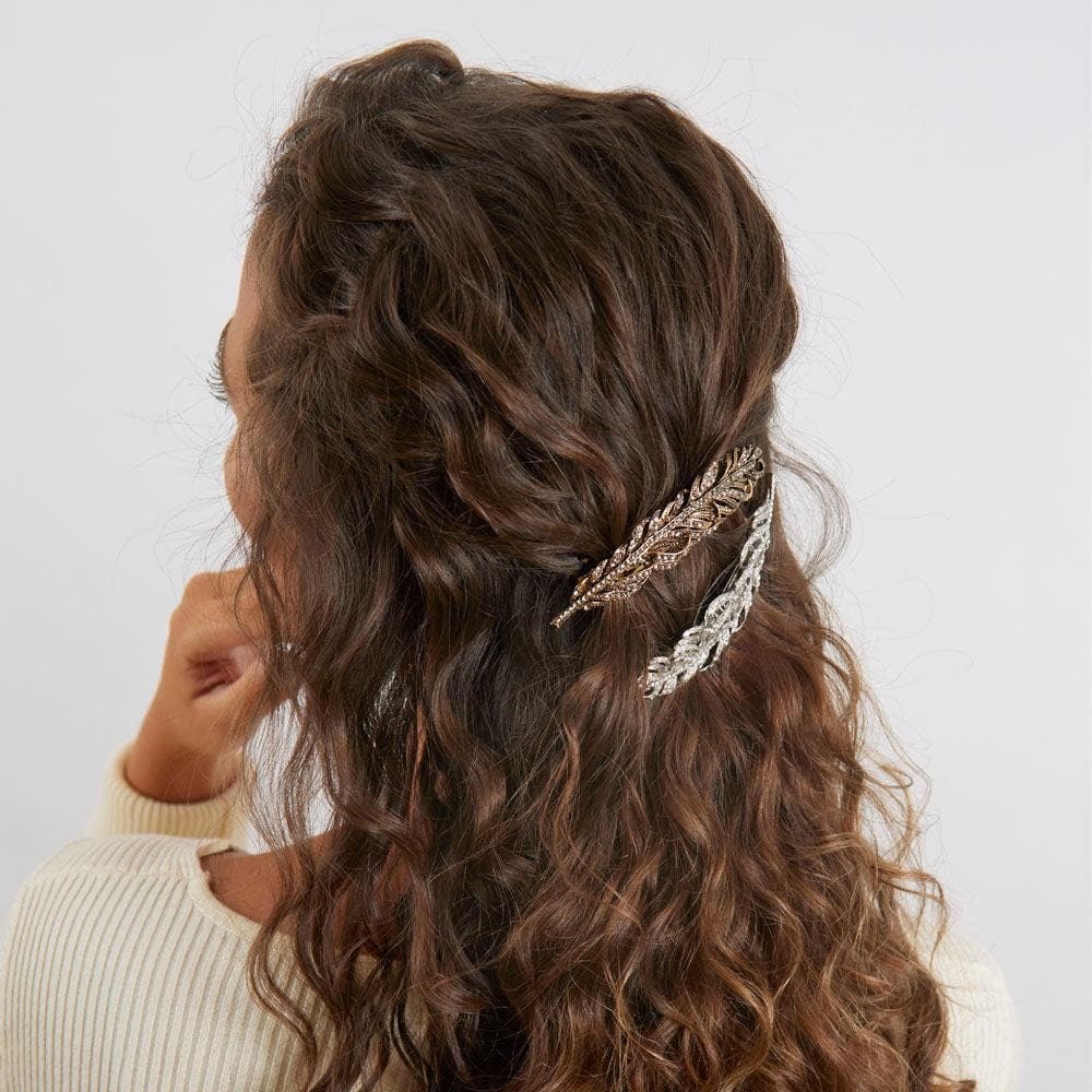 Crystal Feather Hair Barrette Clip - Image 8