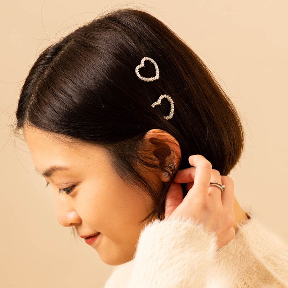 Mini Crystal Heart Hair Clip - Image 3