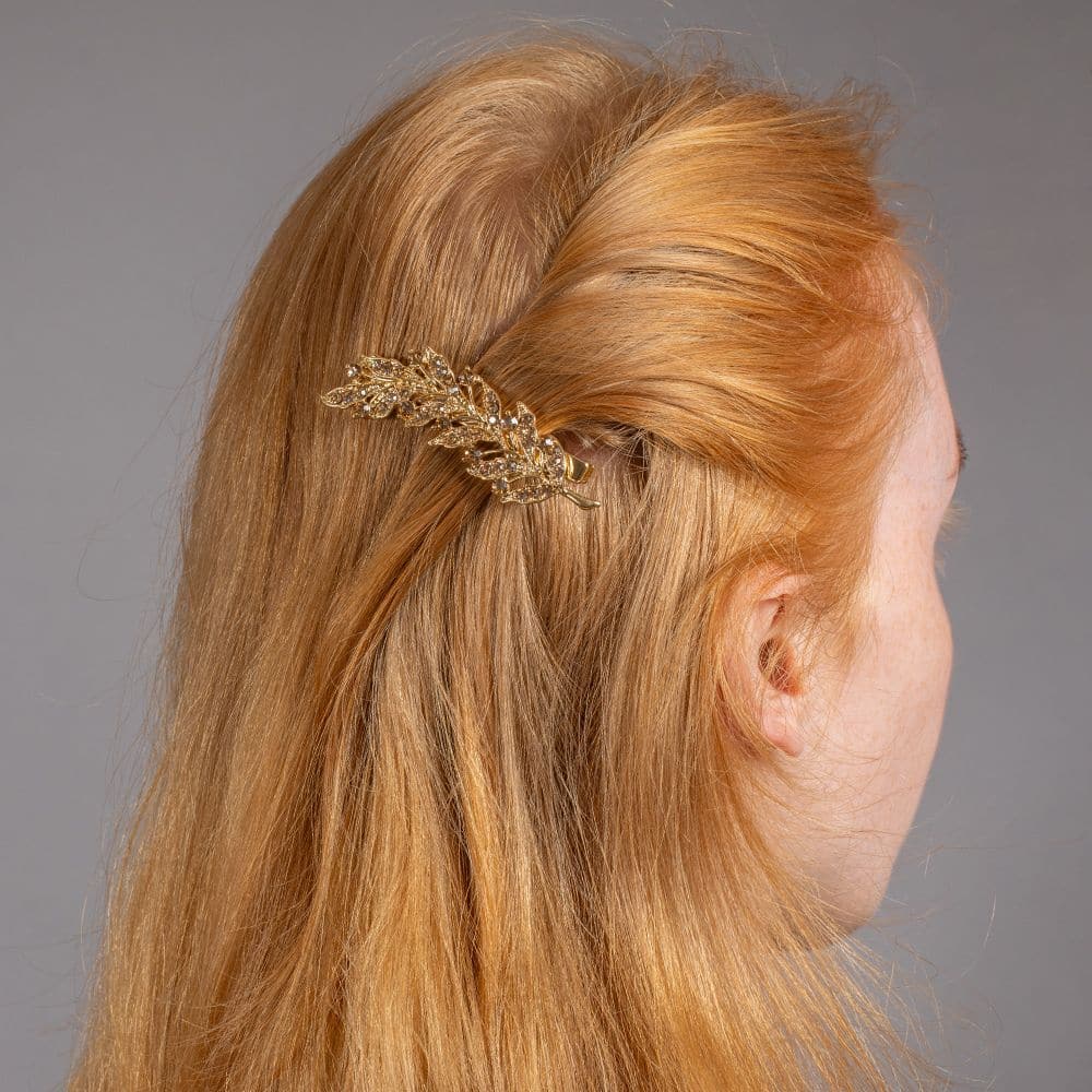 Crystal Leaf Hair Clip - Image 3