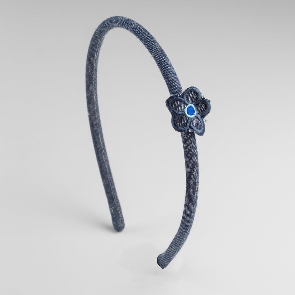 Handmade Children's Denim Flower Headband Set - Image 5