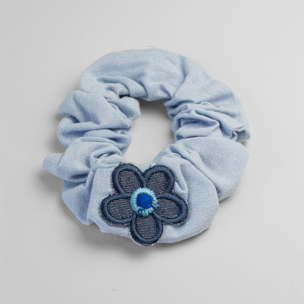 Handmade Children's Denim Flower Scrunchie Set - Image 10