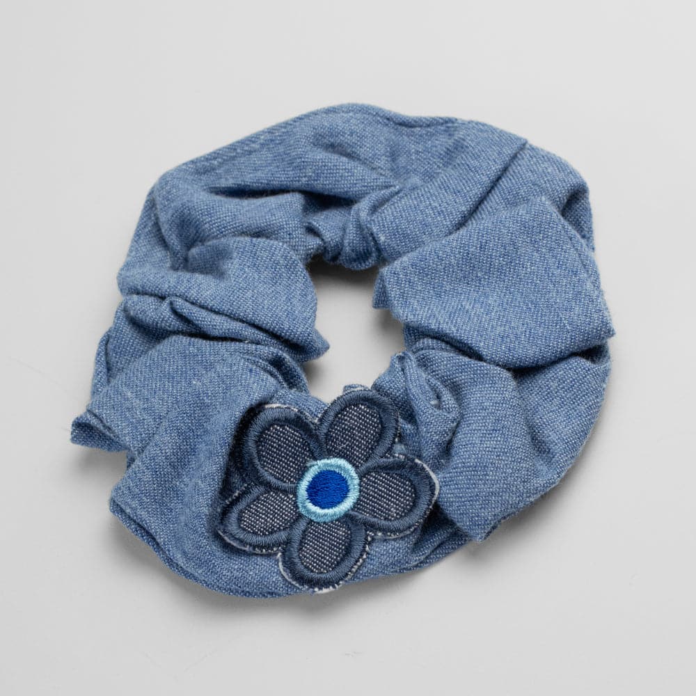 Handmade Children's Denim Flower Scrunchie Set - Image 9