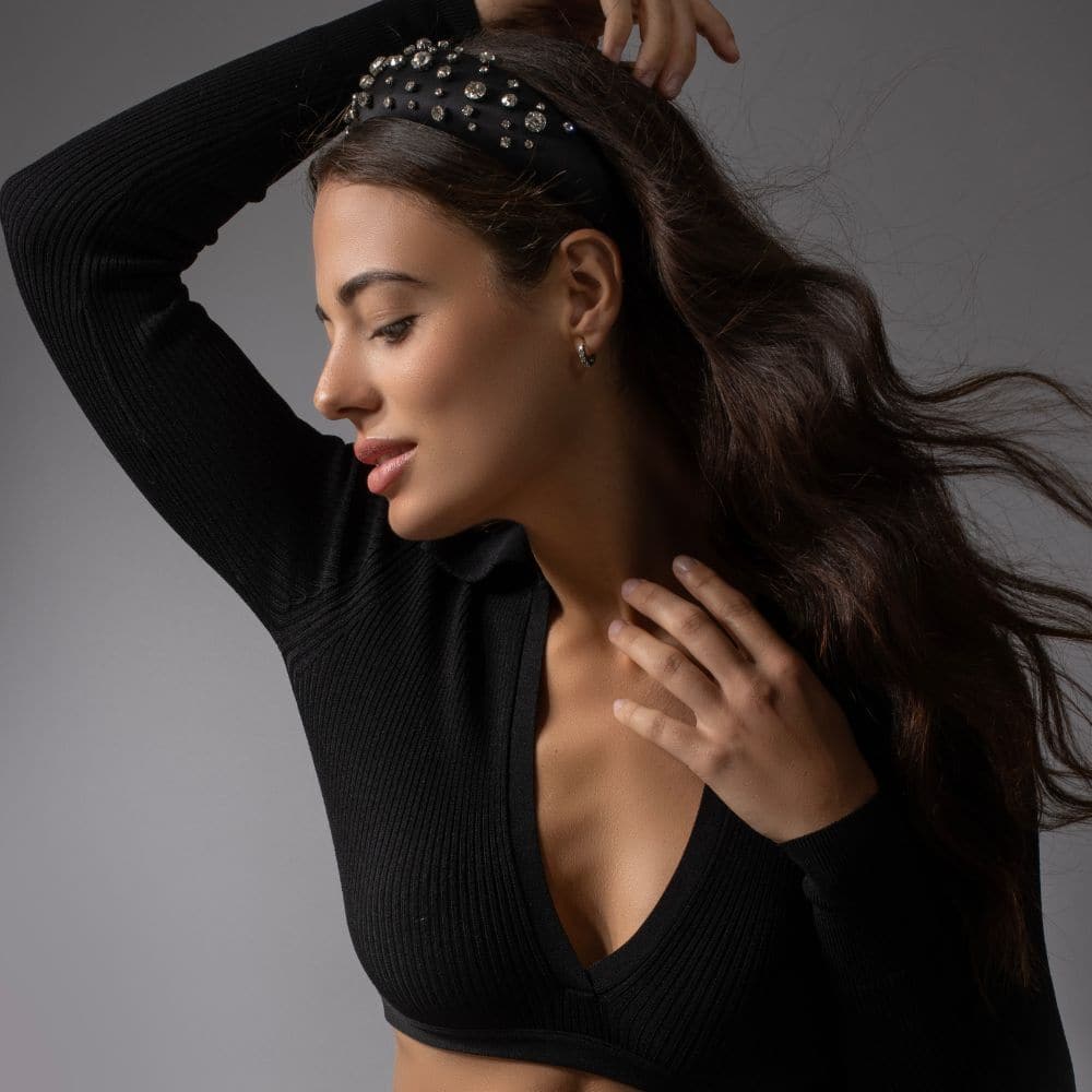 Handmade Crystal Padded Headband - Image 4