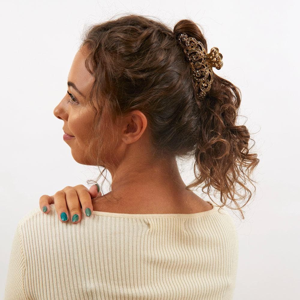 Large Crown Crystal Hair Claw Clip - Image 4