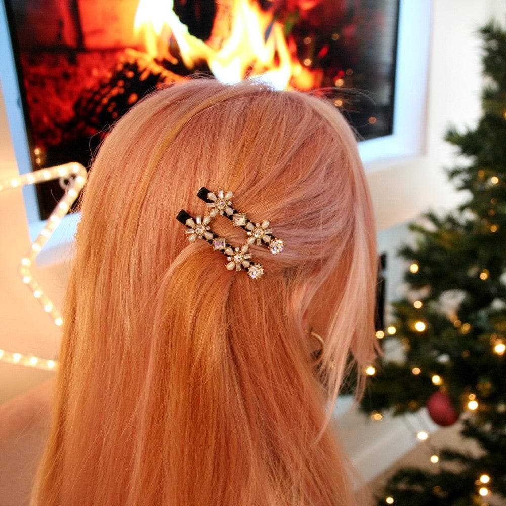 Mini Crystal & Pearl Beak Hair Clip - Image 5