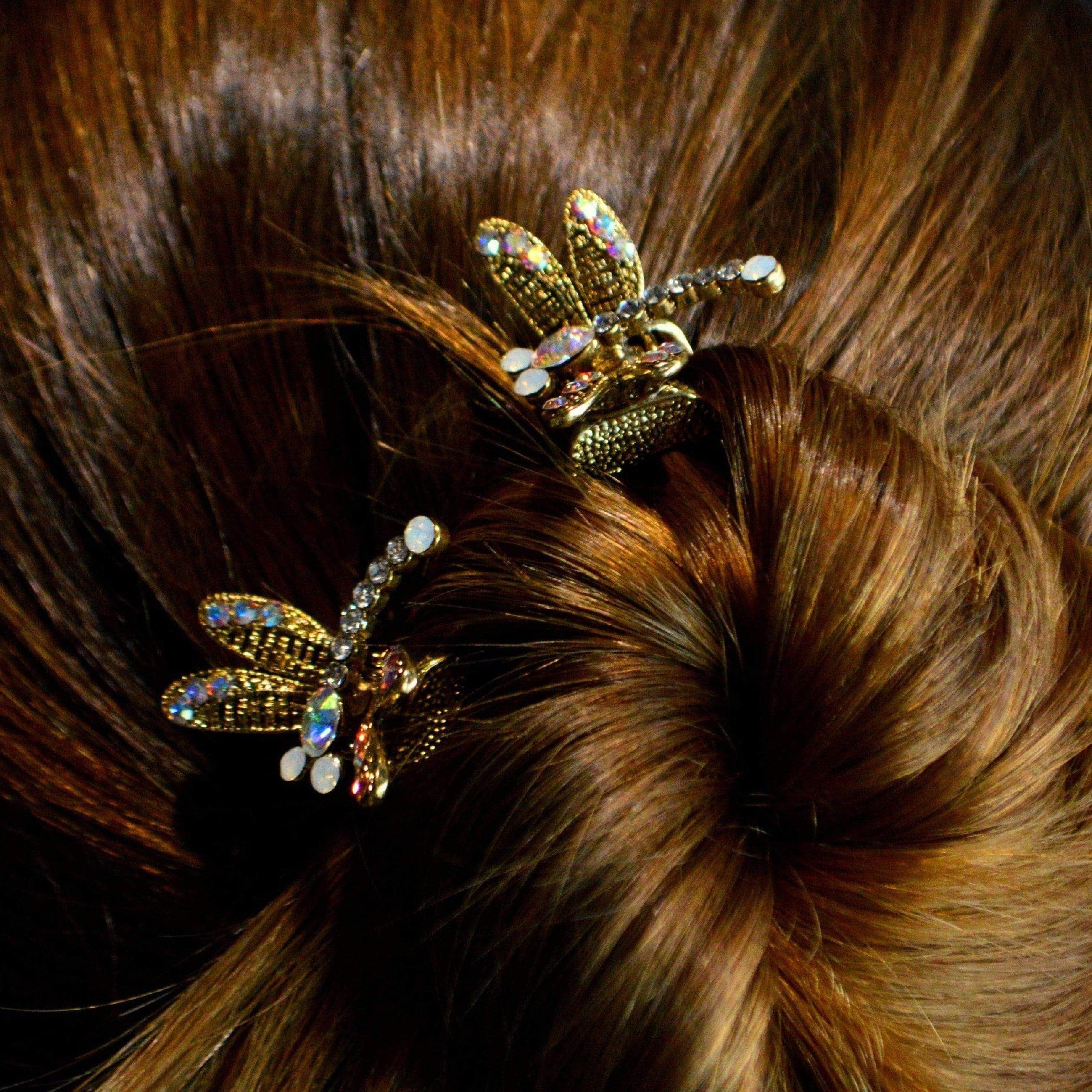 Mini Crystal Dragonfly Hair Claw Clip - Image 4