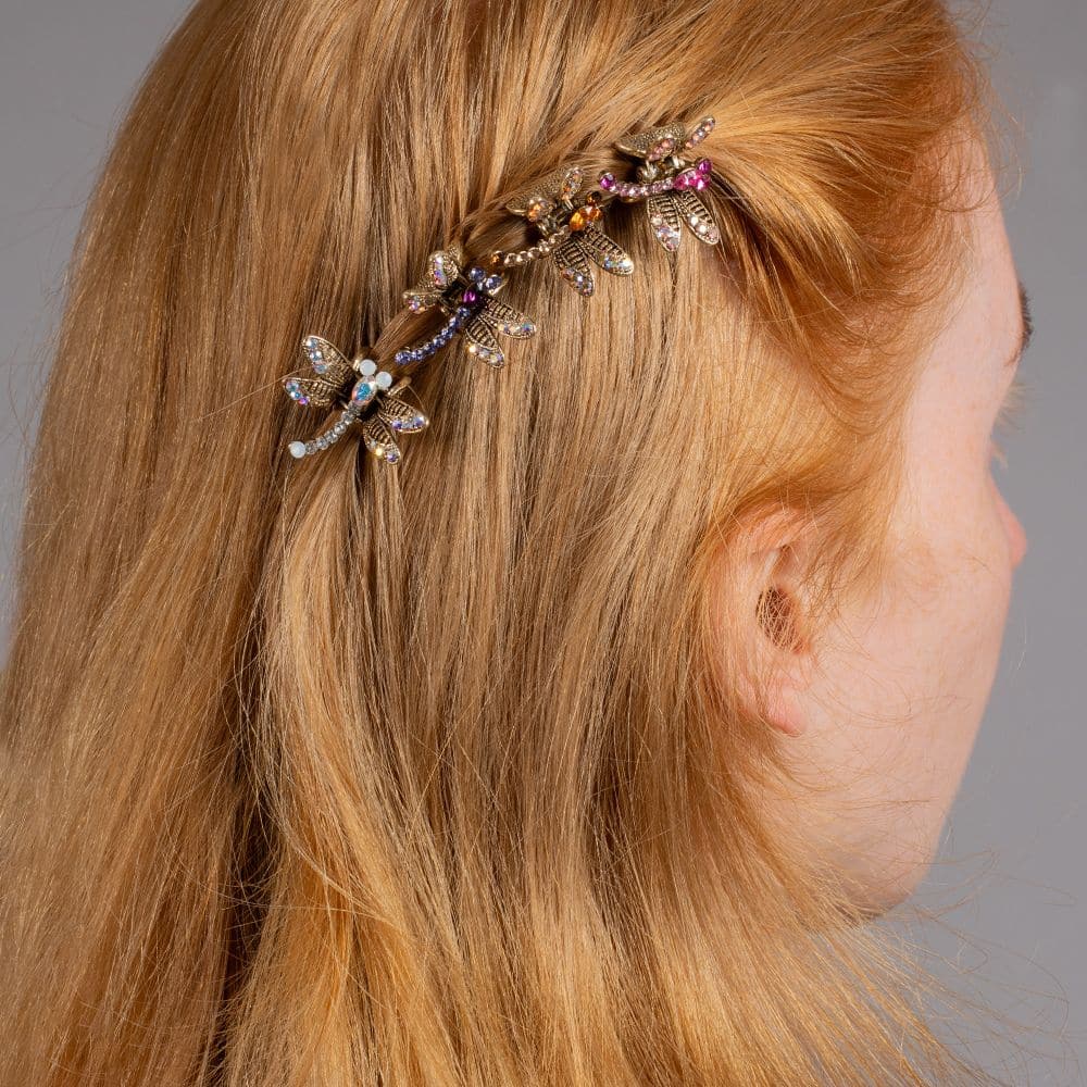 Mini Crystal Dragonfly Hair Claw Clip - Image 5