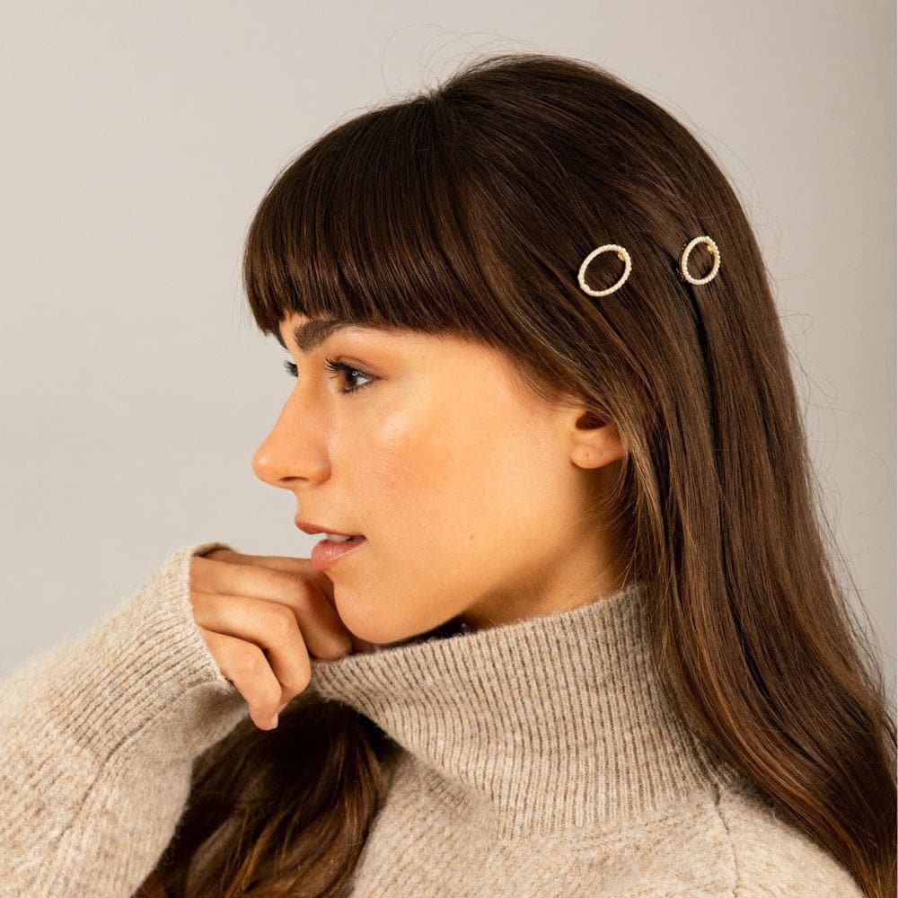Mini Crystal Oval Hair Clip - Image 4