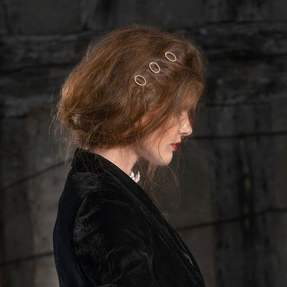 Mini Crystal Oval Hair Clip - Image 5