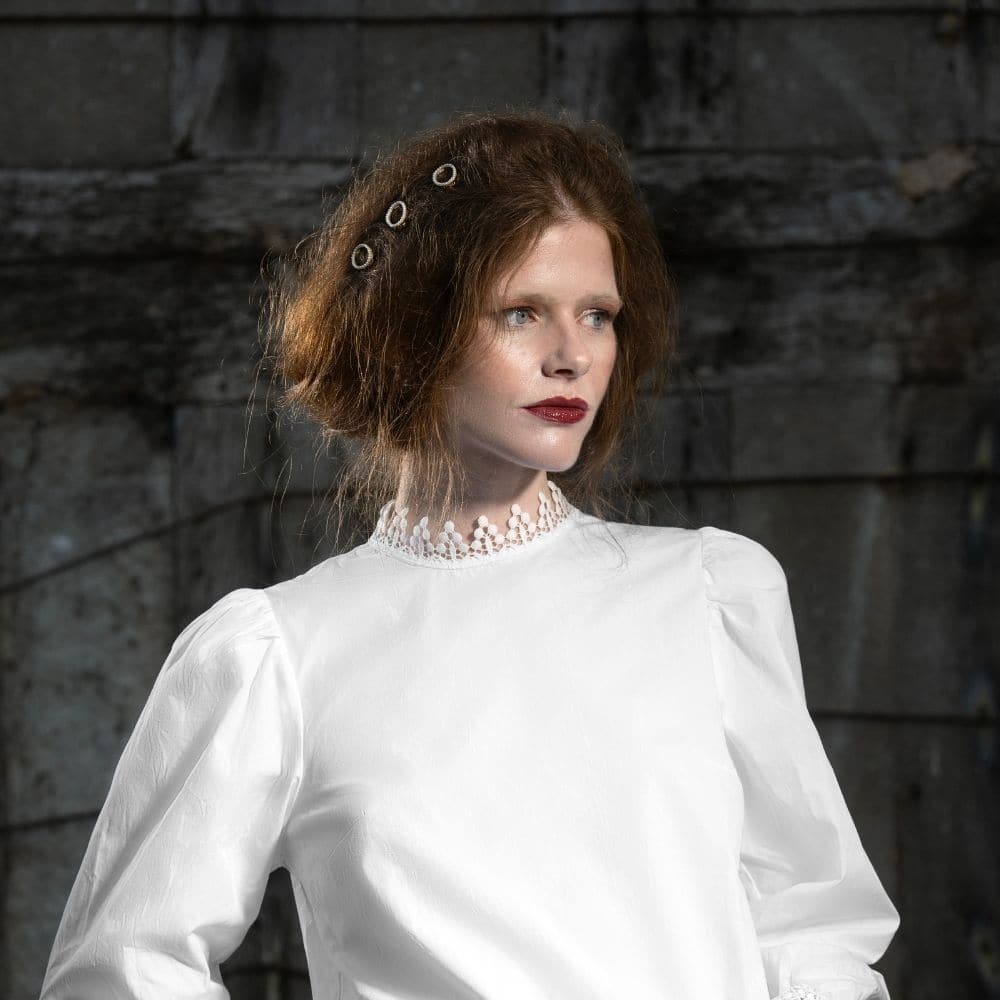 Mini Crystal Oval Hair Clip - Image 6