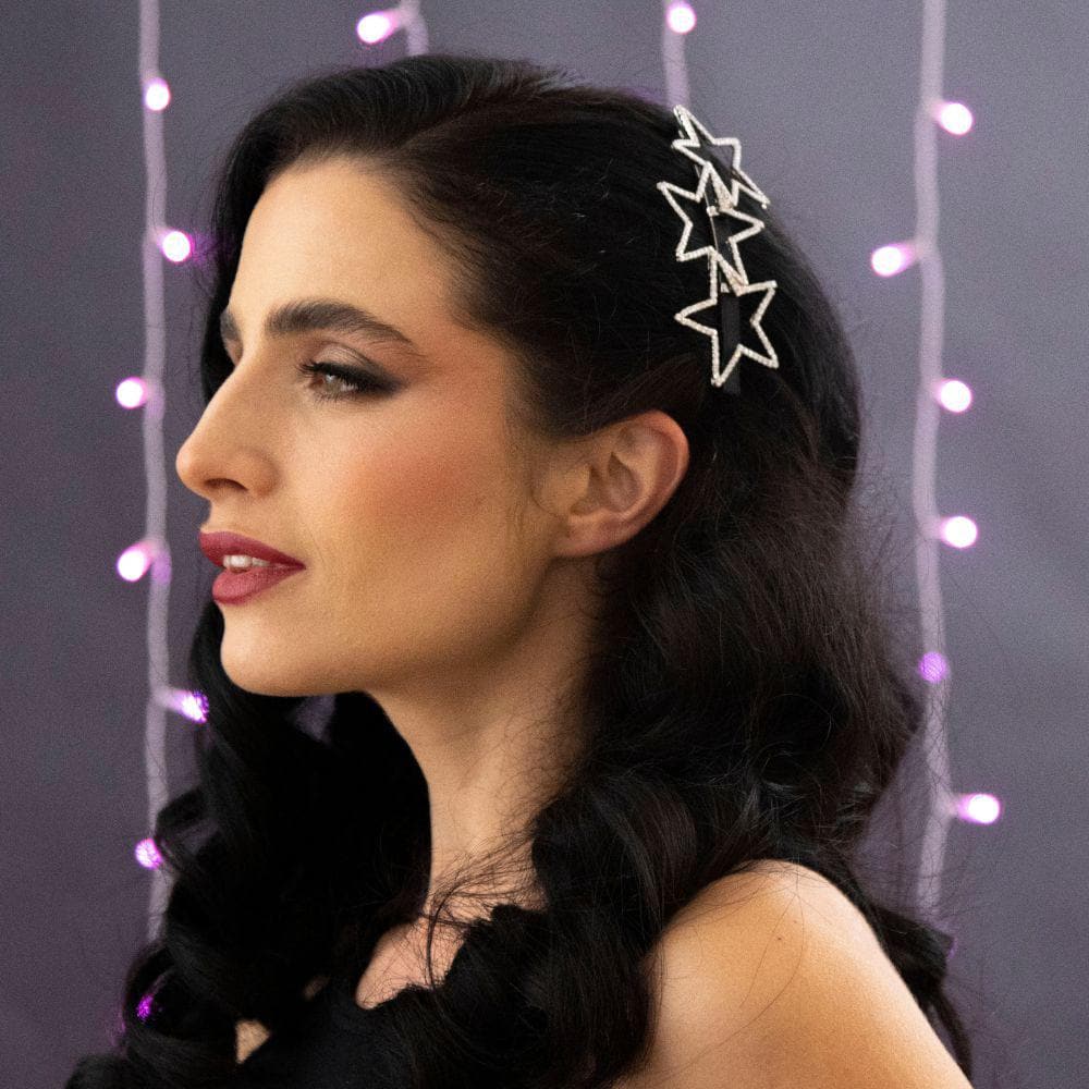 Crystal Three Star Barrette Clip - Image 3